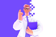Doctor, 3D illustrations set, a Healthcare Illustration by Grivina's shop (Thumbnail 12 of 19)