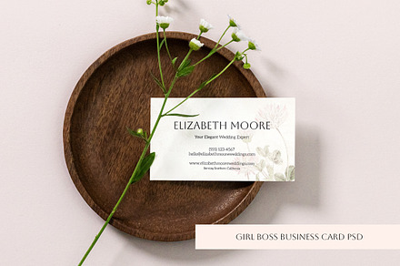 Feminine Business Card, a Business Card Template by Bloomart Studio