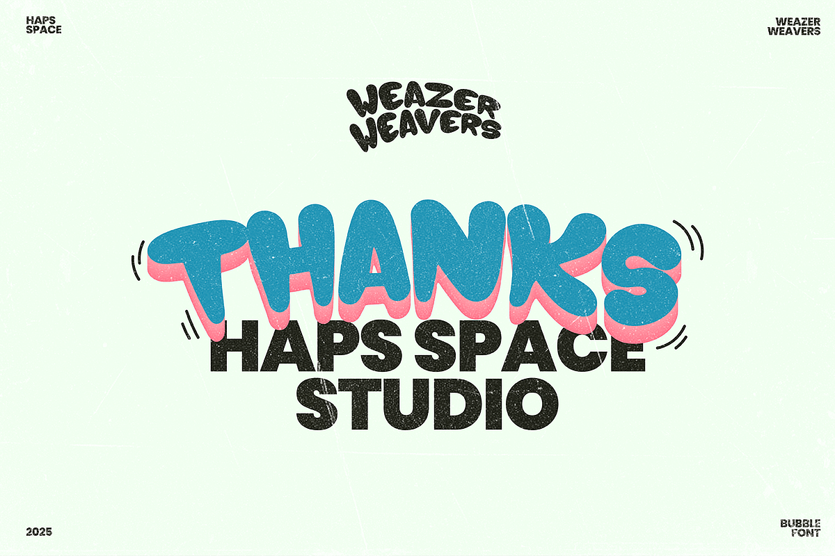 Weazer Bubble Display Font, a Handwritten Font by Haps Space (Photo 12 of 12)