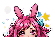 Bunny Girl Stickers — 50 PNG, a Person Illustration by ETARA by Mea Hau (Thumbnail 5 of 17)