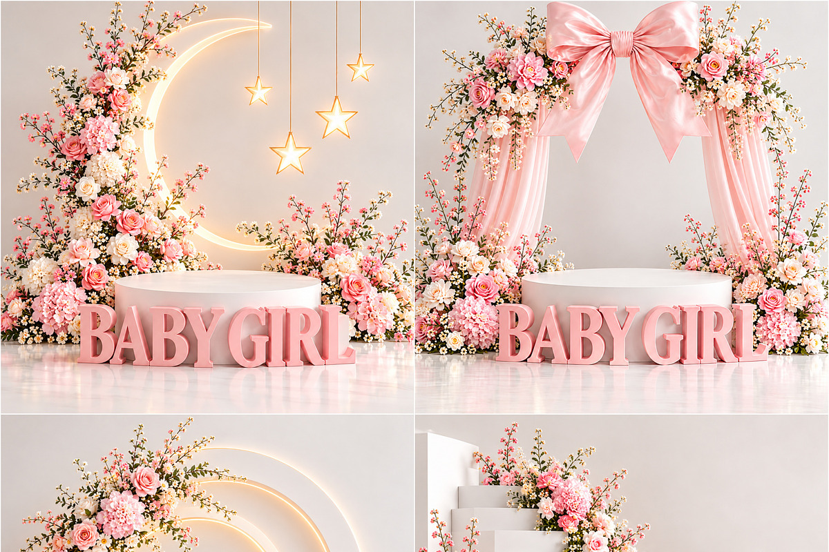 Baby Boy & Girl Maternity Backdrops, a Background Graphic by Walllow Creatives (Photo 3 of 3)