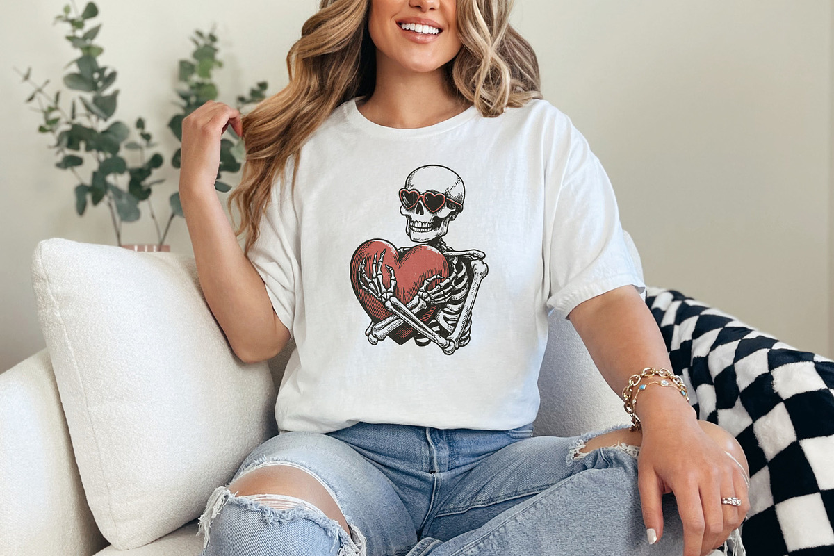Skeleton Hugging a Heart PNG, Funny, an Illustration by SharpMarketplace (Photo 6 of 9)