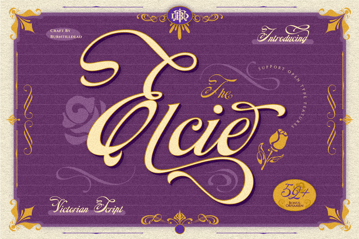 Elcie, a Script Font by Burntilldead (Photo 2 of 14)