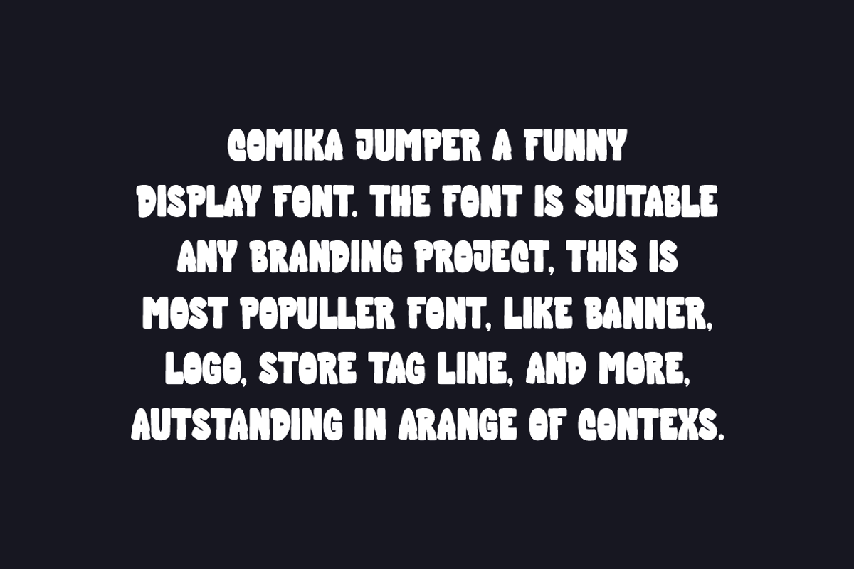 Comika Jumper - Kids & Funny Font, a Sans Serif Font by Iqsiart Studio (Photo 2 of 6)