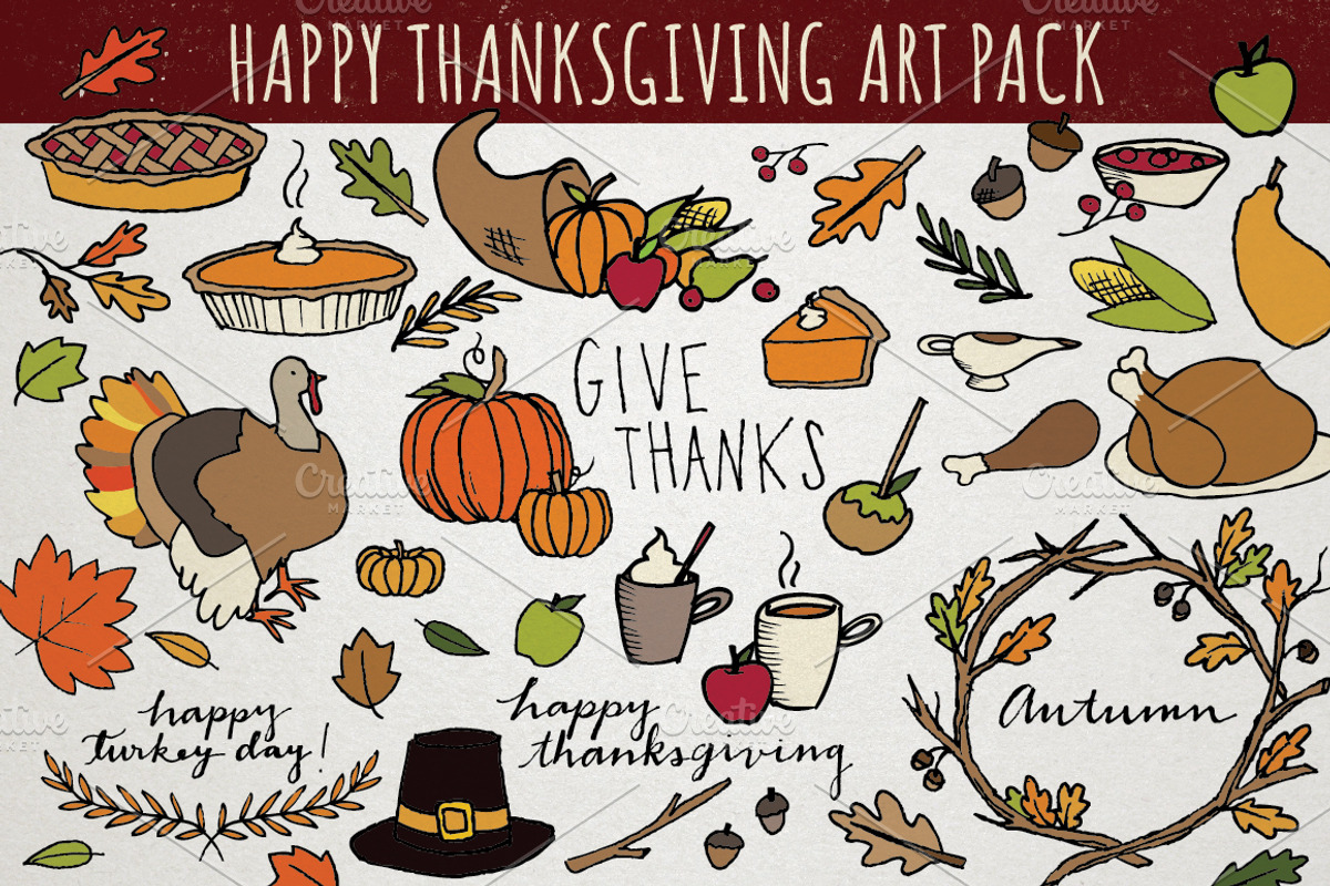 Thanksgiving Art Pack, a Food Illustration by Lemonade Pixel (Photo 1 of 3)