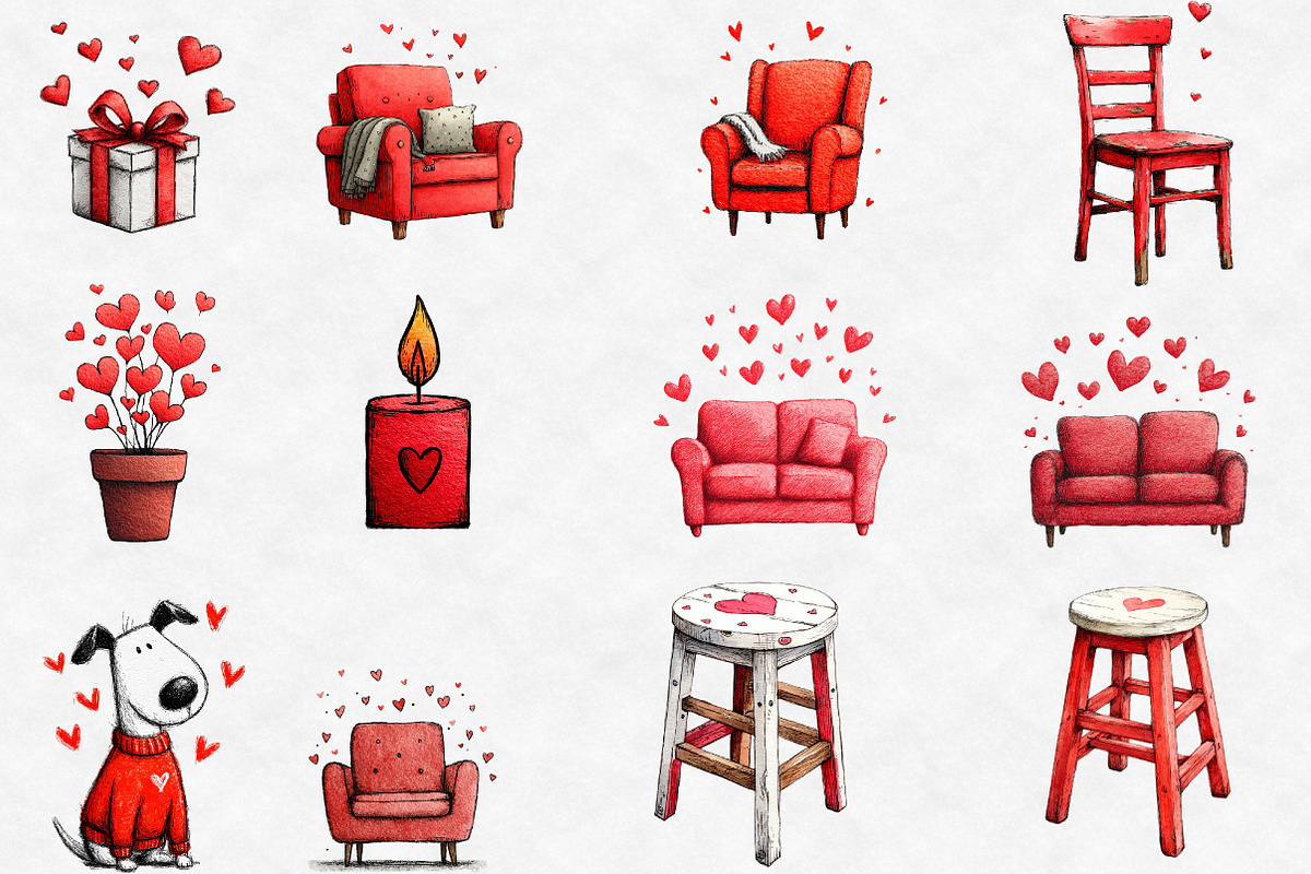 Doodle Valentine Day Clipart, an Illustration by Designworld (Photo 5 of 6)