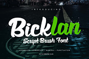 Bicklan a Script Brush Font, a Script Font by Rasiorise Studio (Thumbnail 1 of 12)