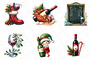 Christmas Red Wine Clipart, an Illustration by DreamPrint404 (Thumbnail 3 of 5)