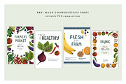 Organic Food Clipart & Branding, a Food Illustration by Illustrations Lazarteva (Thumbnail 8 of 10)