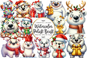 Christmas Polar Bear Clipart, an Illustration by OK Design (Thumbnail 1 of 5)