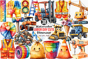 Watercolor Labor Day Construction, an Illustration by Canvas Craft (Thumbnail 1 of 7)