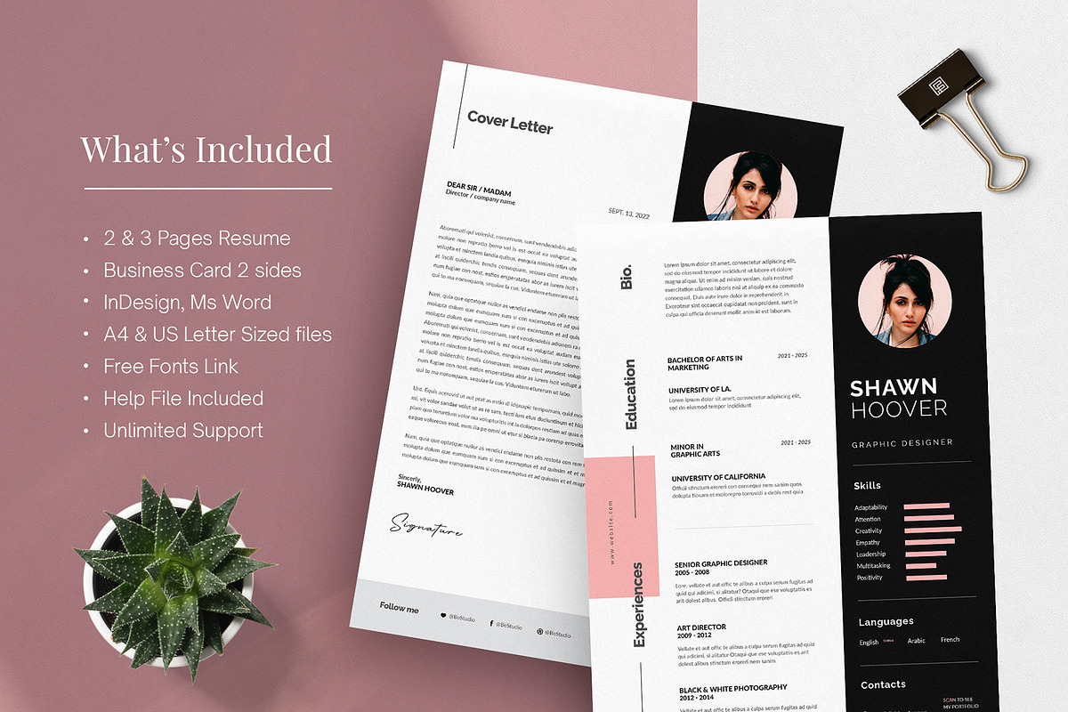 Resume Template | DOCX, PSD, INDD, a Resume Template by BrochuresFactory (Photo 3 of 5)