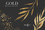 Gold leaves, splatters & strokers, an Illustration by LuiDesignStudio (Thumbnail 6 of 6)