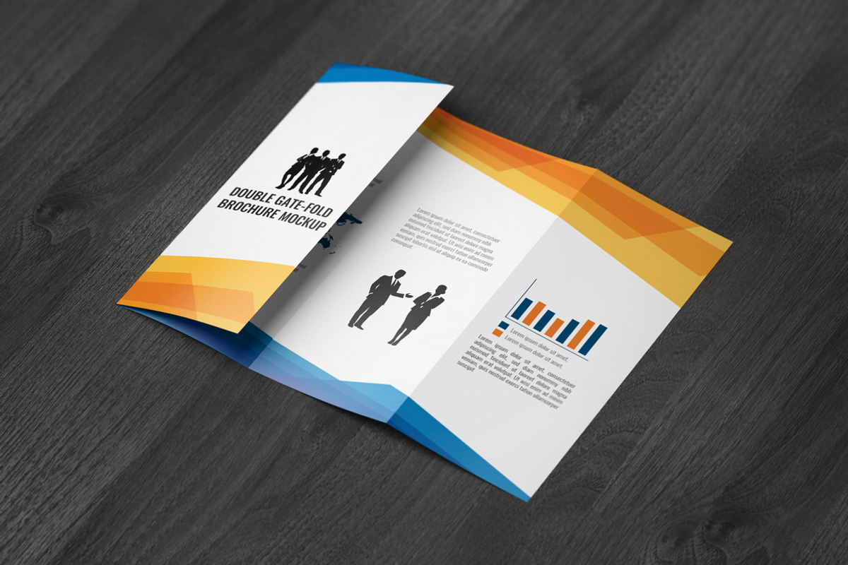 Double Gatefold Brochure Mockup, a Print Template by MassDream (Photo 2 of 10)