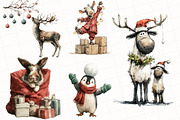 Whimsical Christmas Animals Clipart, an Illustration by OK Design (Thumbnail 3 of 5)