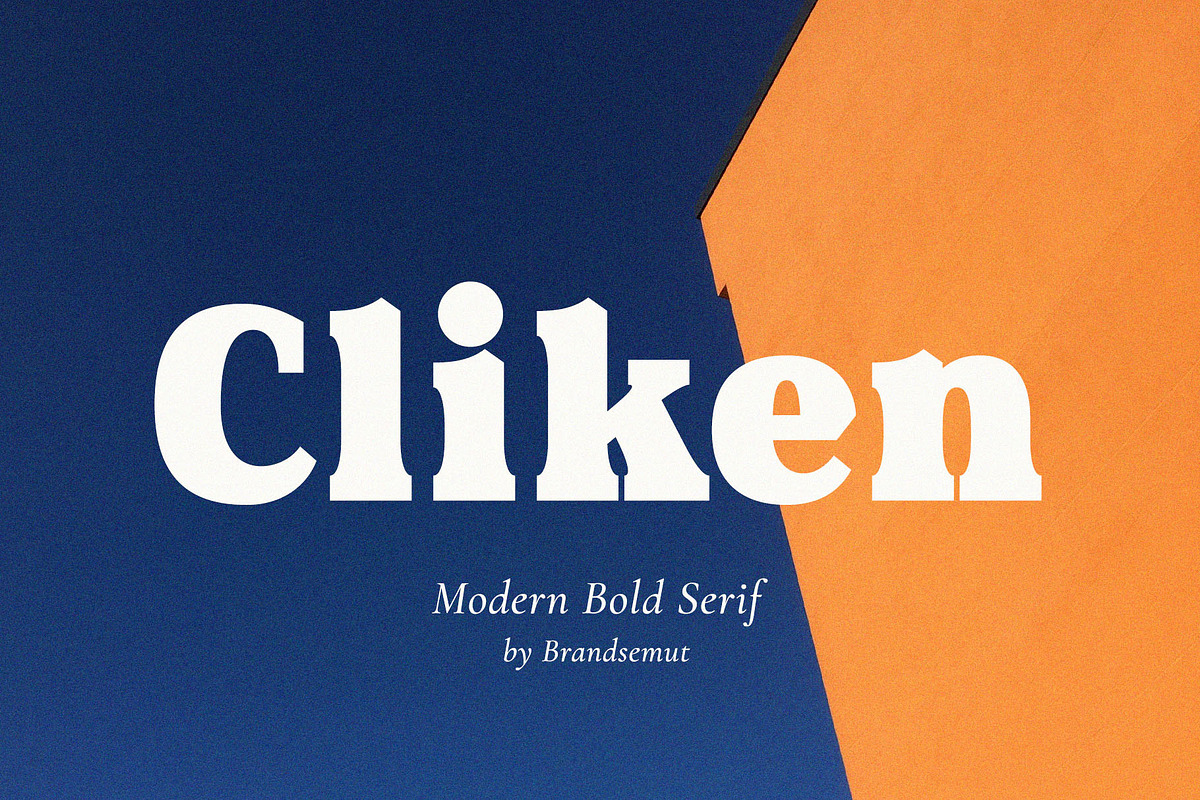 Cliken – Modern Bold Serif, a Serif Font by BrandSemut (Photo 1 of 10)
