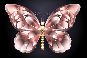 Butterfly In Pink Gold