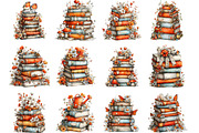 Whimsical Spring Books Stack Clipart, an Illustration by Designking (Thumbnail 3 of 5)