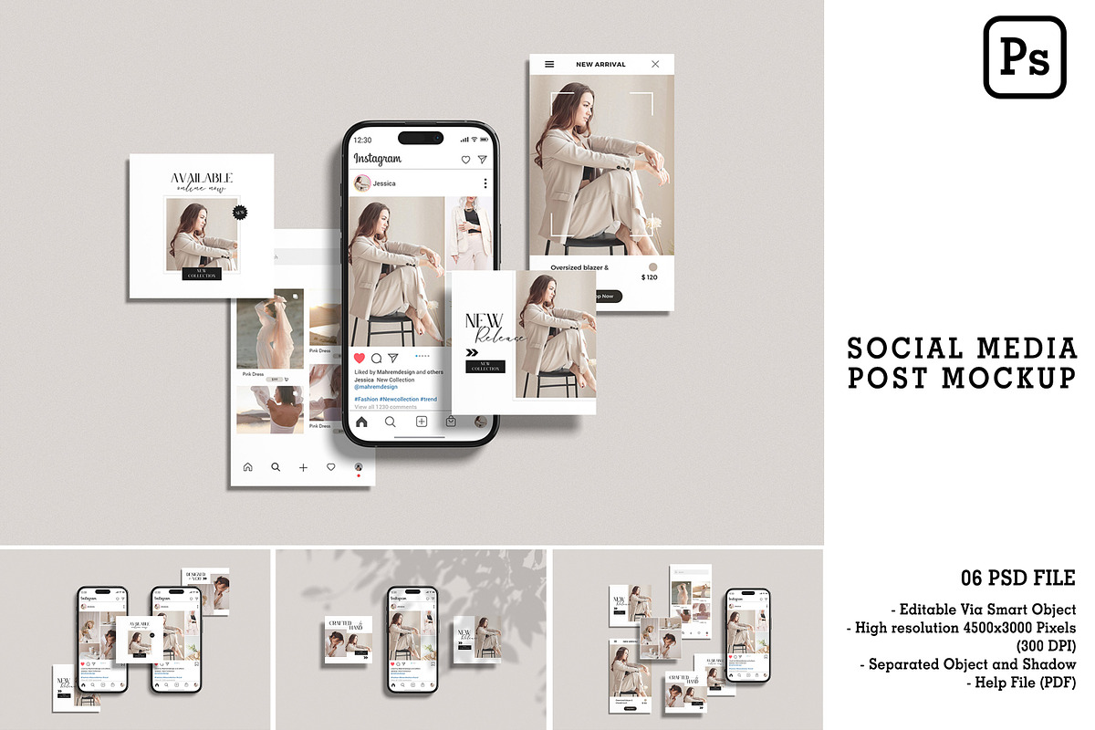 Social Media Post Mockup, a Device Mockup by mahremdesign (Photo 1 of 7)