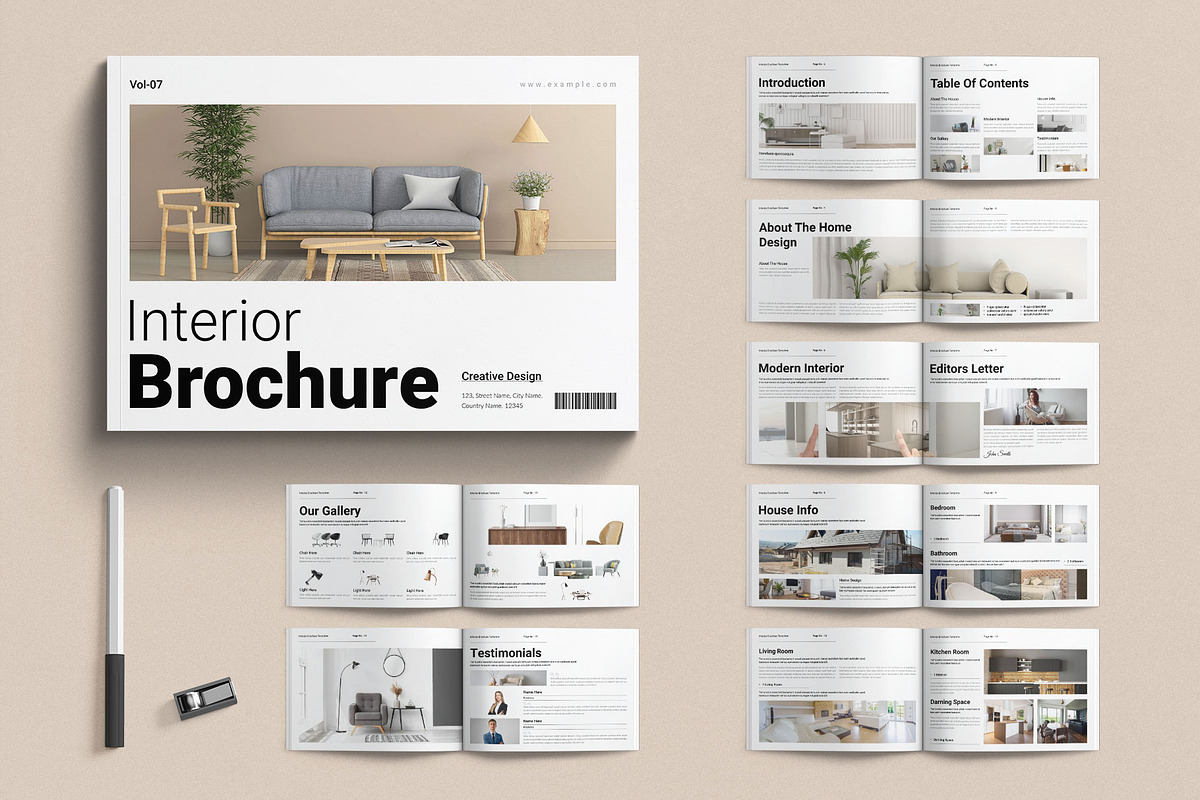 Interior Brochure Template Landscape, a Brochure Template by E-Type (Photo 1 of 7)