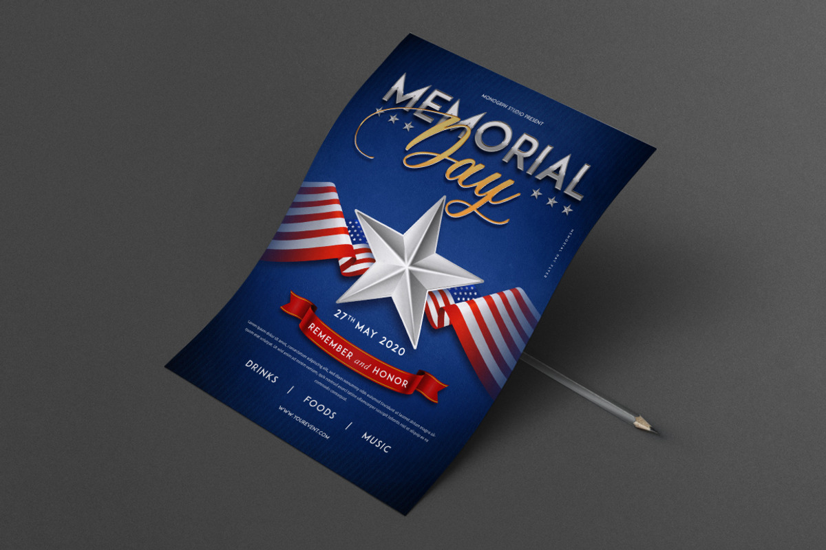 Memorial Day Flyer, a Flyer Template by monogrph