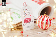 Christmas Gift Tag Mockup, an Advertising Mockup by SD Mockup (Thumbnail 1 of 4)