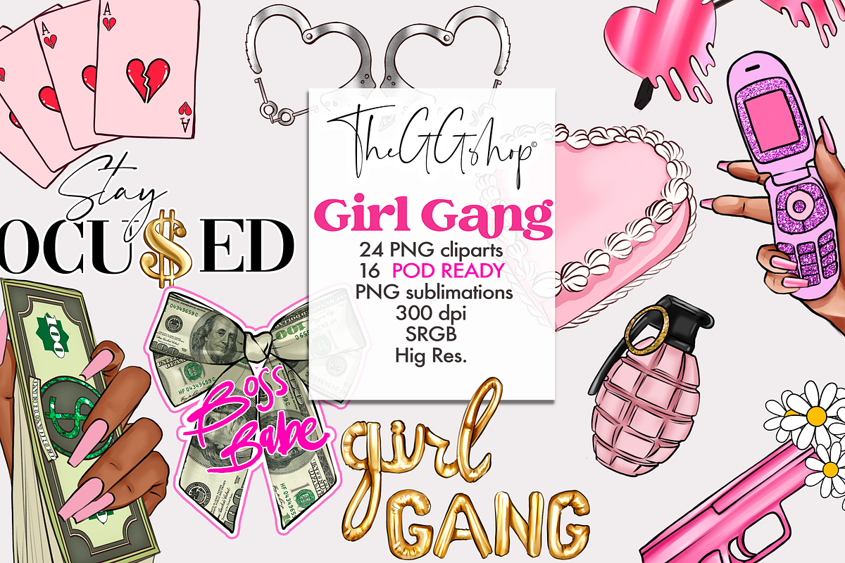 Boss Babe Clipart Set, a Decorative Illustration by The GG Shop (Photo 1 of 15)