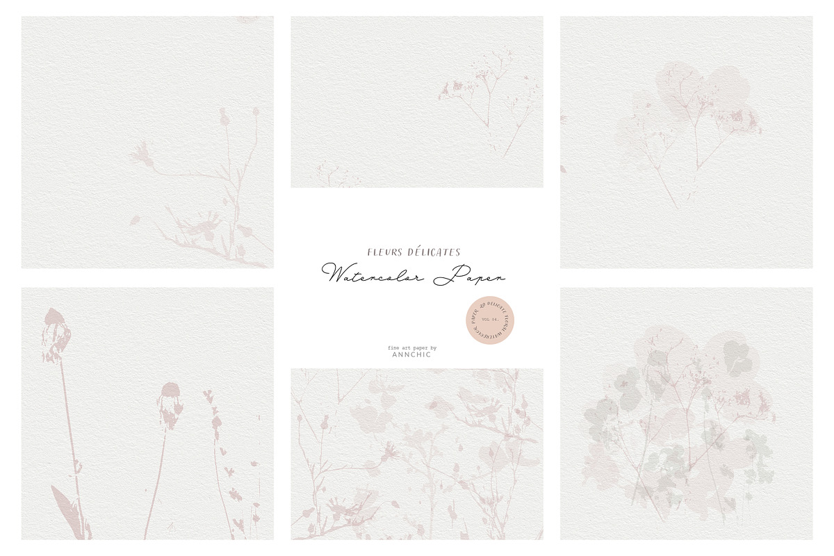 BUNDLE Floral watercolor paper, a Texture Illustration by Anna Sokol (Photo 33 of 71)