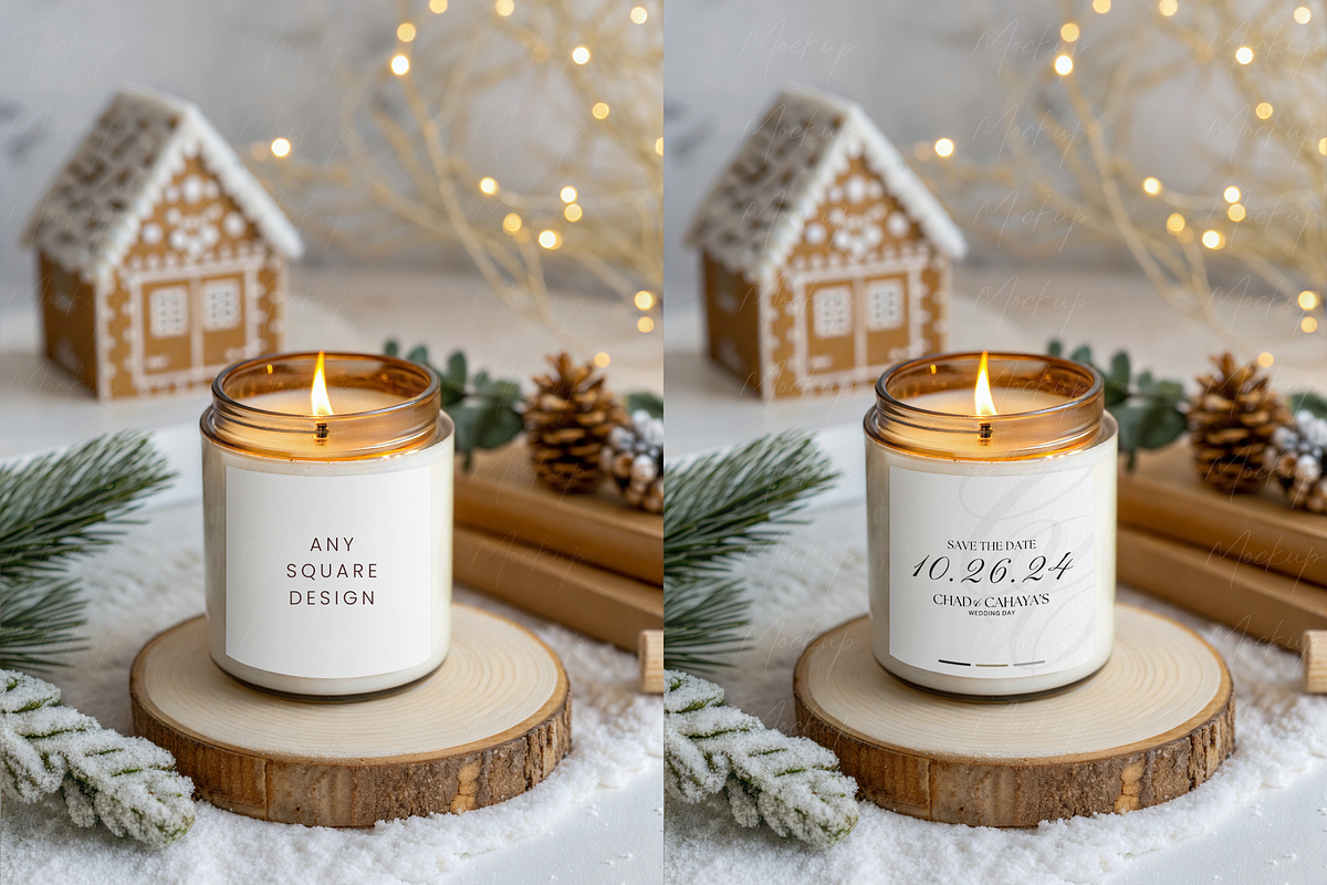 Christmas Candle Label Mockup, a Product Mockup by TatiMockup (Photo 2 of 3)