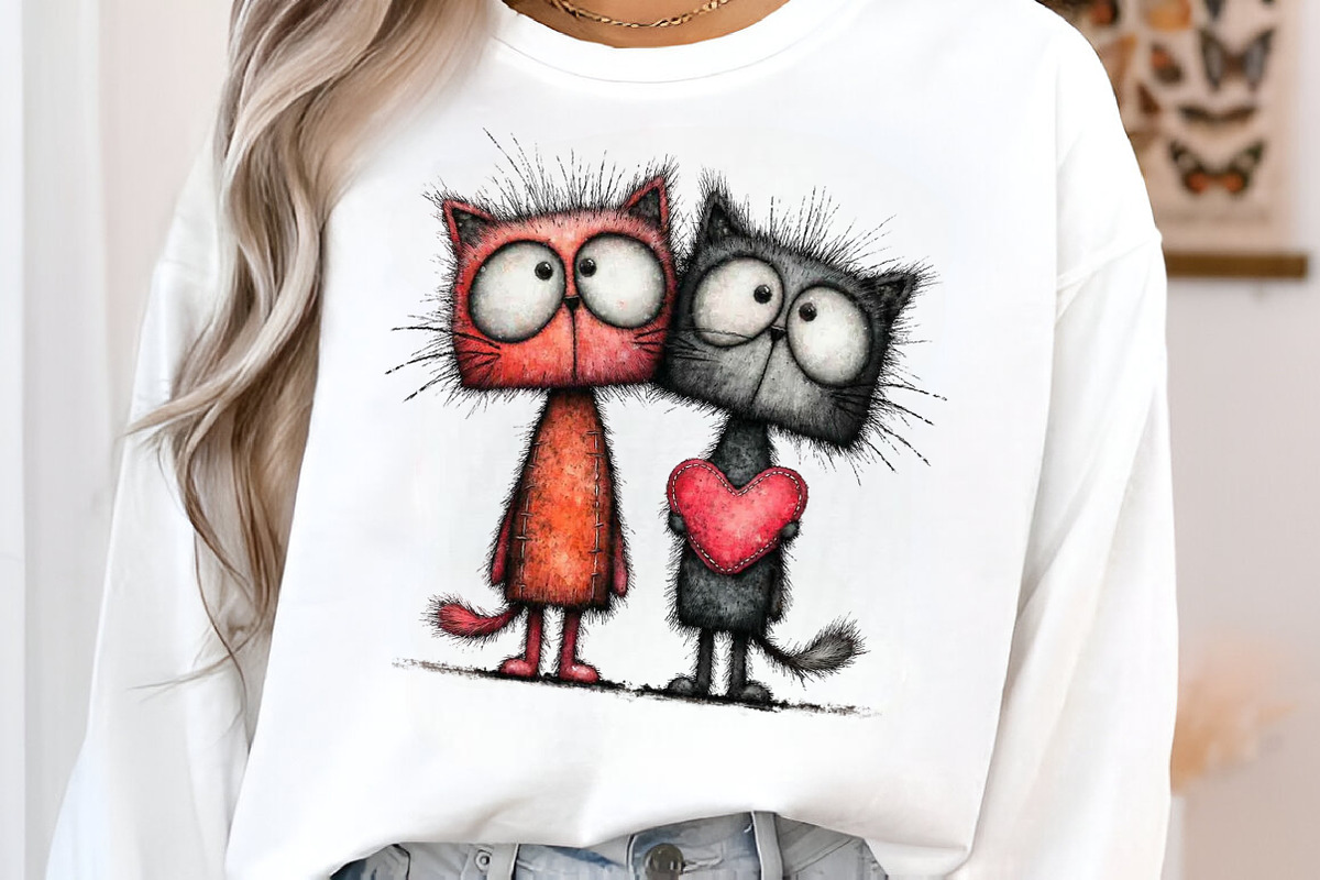 Valentine Romantic Cat Couple Clipar, an Illustration by SinaCreation (Photo 6 of 11)