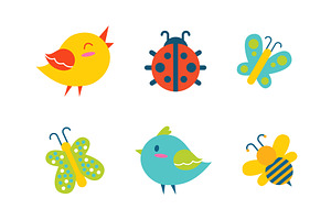 Creatures Collection Birds Vector