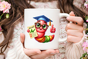 Kawaii School Worm Sublimation Png, an Illustration by RobertsArt (Thumbnail 5 of 7)