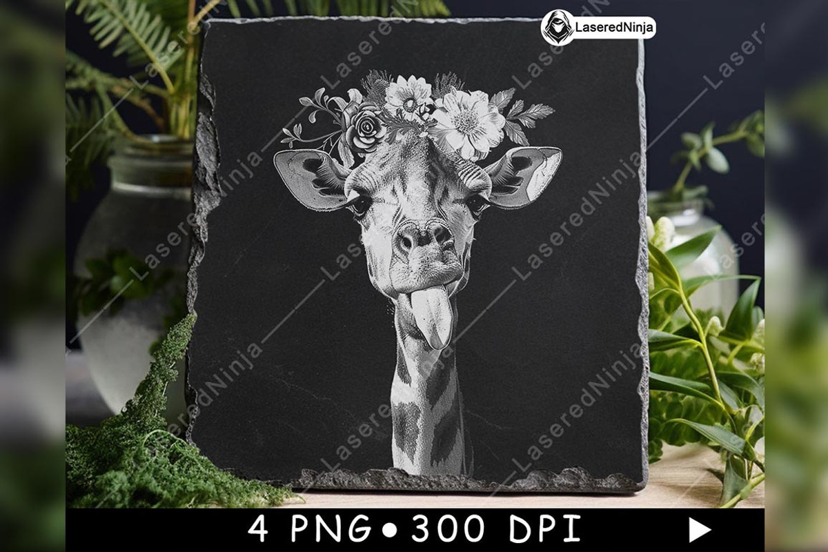 Funny Giraffe Tongue Out Flower Crow, a Background Graphic by LaseredNinja (Photo 2 of 7)