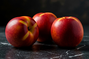 Fresh ripe nectarines with red and y, a Food & Drink Photo by professorinc