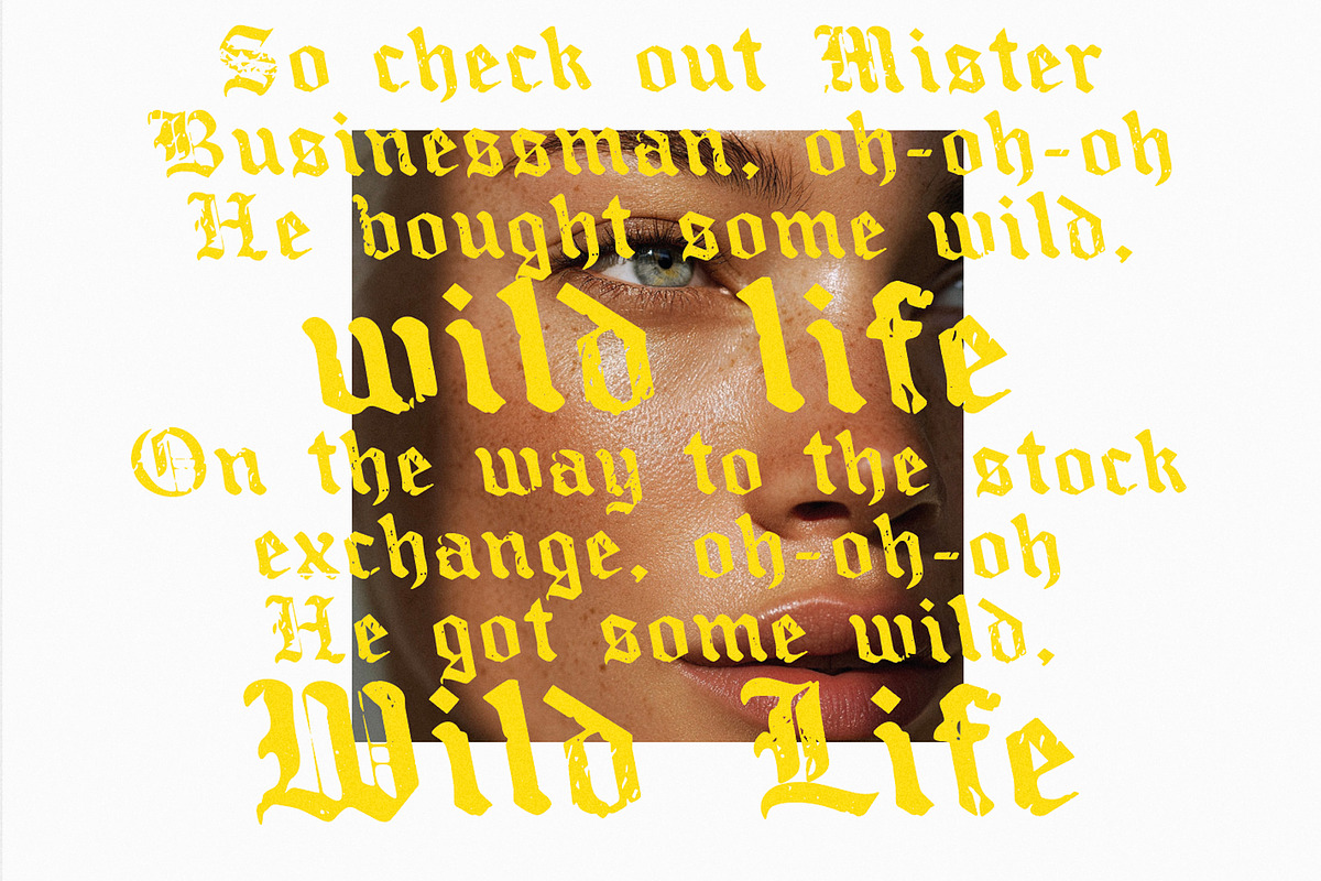 Willld | Distressed Blackletter, a Blackletter Font by Drawwwn (Photo 3 of 13)