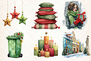 Watercolor Christmas Market Clipart, an Illustration by Libby Wishes (Thumbnail 2 of 9)