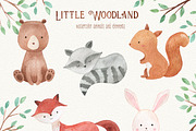 Woodland Animals Watercolor Clipart, an Animal Illustration by LeMagiqueBoutique (Thumbnail 2 of 5)