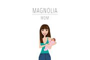 Mom & Baby Portrait Clip Art, a Person Illustration by Lauren Lesley Studio (Thumbnail 18 of 33)