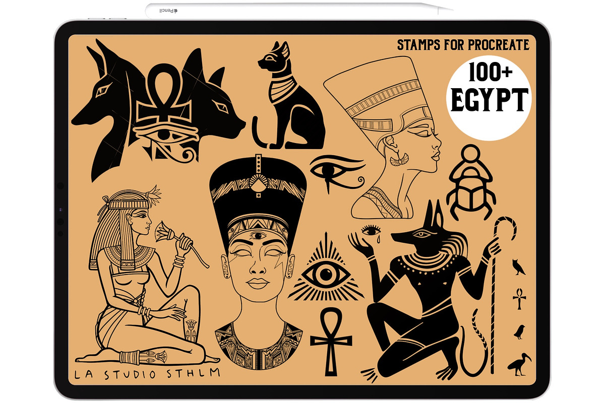 Egypt - Procreate Tattoo Stamp Set, a Brush Add-On by LA Studio Sthlm (Photo 5 of 7)