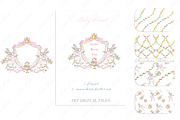 Easter Bunny Pink Watercolor Crest, a Graphic by LABFcreations (Thumbnail 2 of 4)