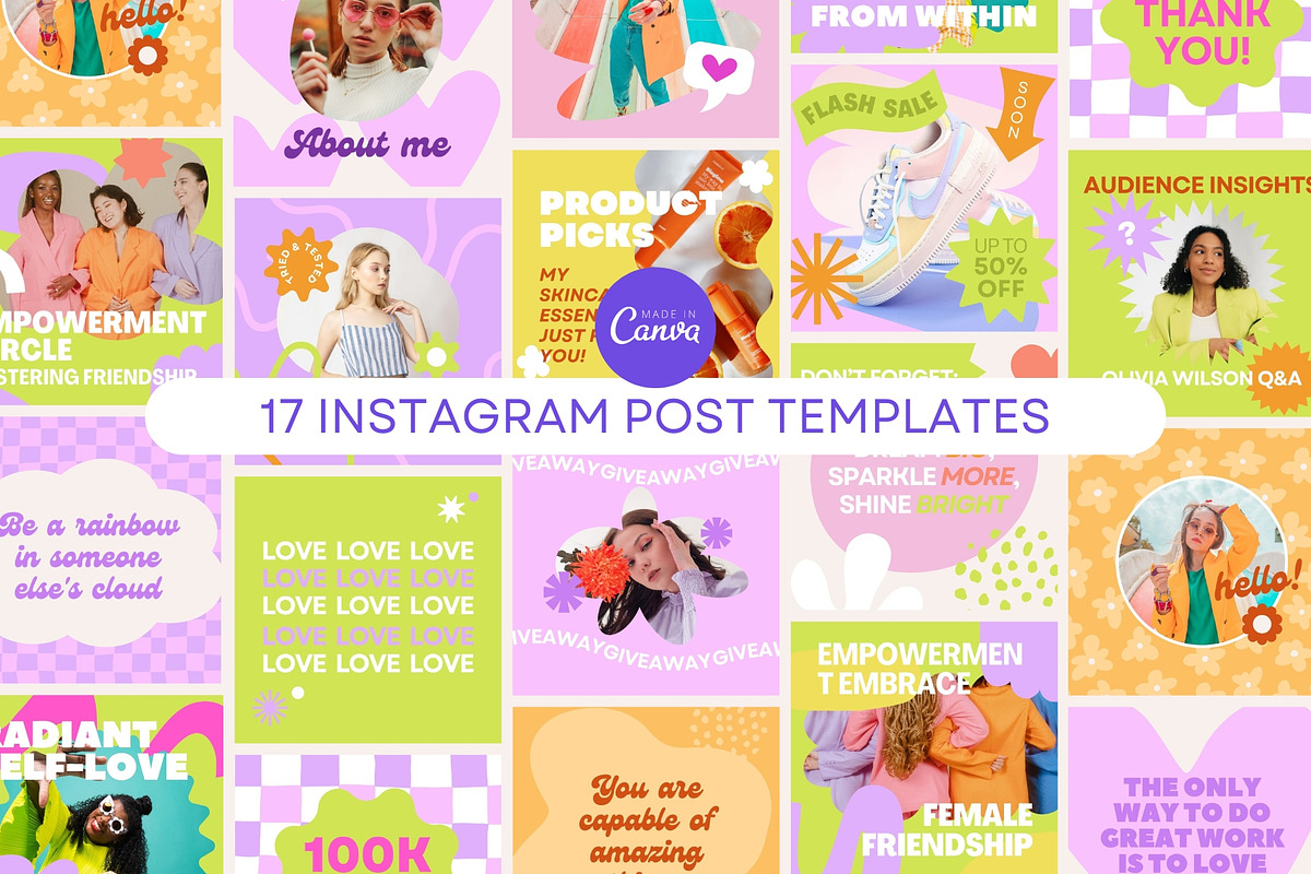 Bright & Bold Instagram Templates, a Social Media Template by Yamurchik (Photo 5 of 9)