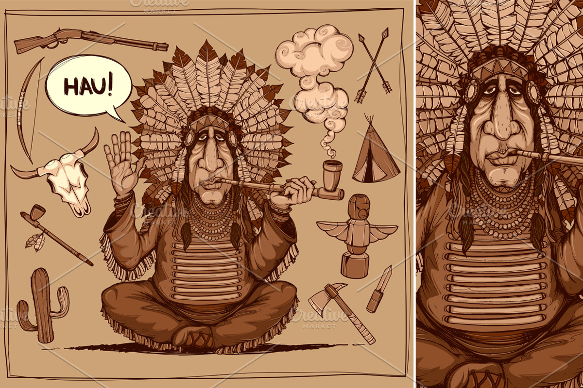 Chieftain of indians, an Illustration by yuanden graphics (Photo 5 of 5)
