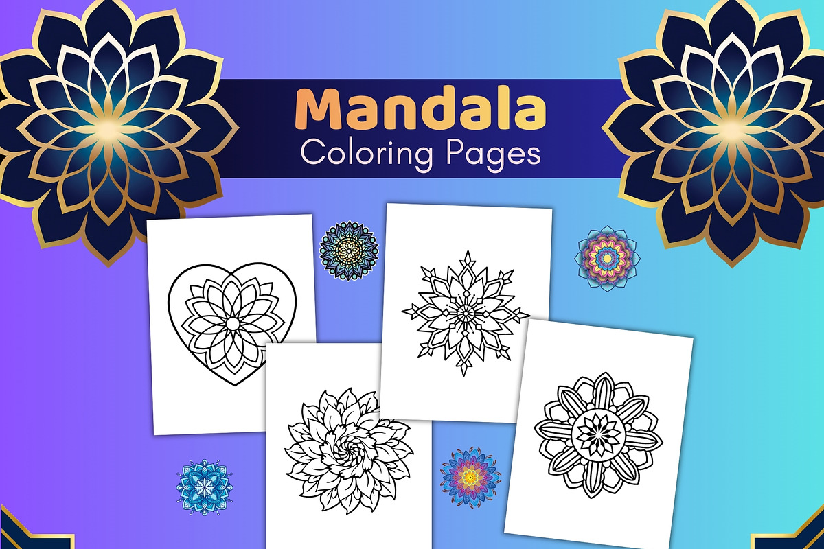 50 Simple Mandala Coloring Pages, an Object Illustration by SimoDigitalArt (Photo 3 of 5)