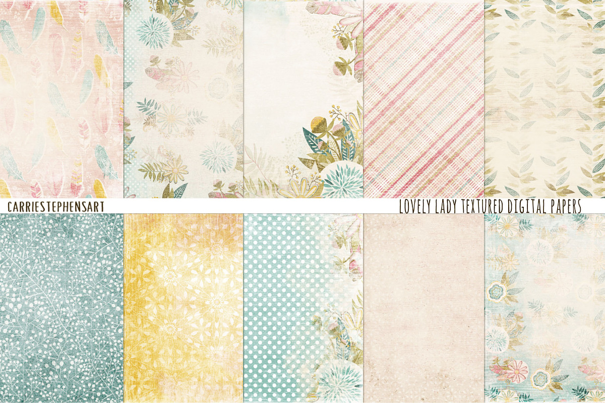 Lovely Pink Floral Background Paper, a Pattern Graphic by Carrie Stephens Art (Photo 1 of 6)