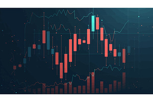 Financial Stock Market Graph and, a Finance Illustration by AlexArt