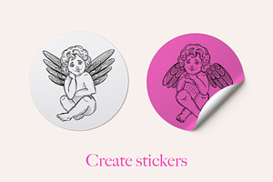 50 Angels Cupids Procreate Stamps