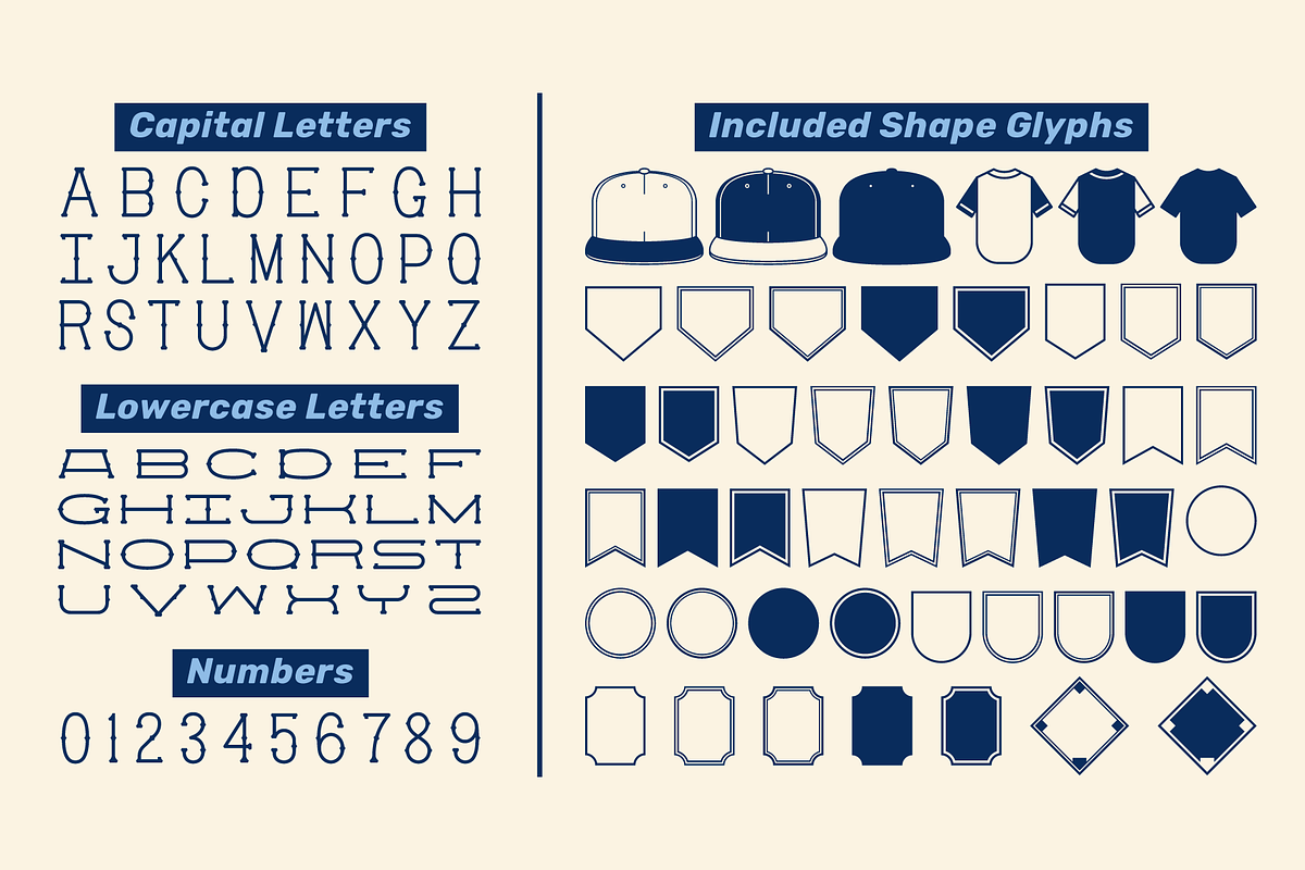 Retro-Era Baseball Serif Style 2, a Symbol Font by Para-Scope Design (Photo 6 of 8)