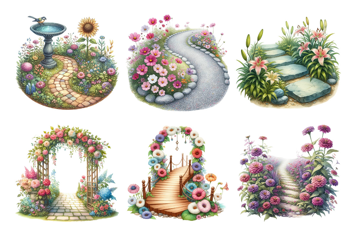 Flower Garden Pathway Clipart, an Illustration by Daily.Designs (Photo 4 of 4)