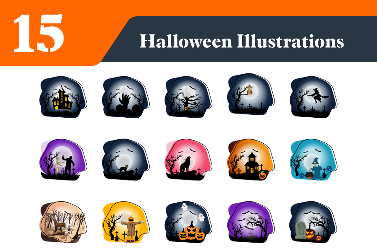 Halloween Night Illustrations, a Duotone Icon by EllaMaiyaali (Photo 2 of 3)