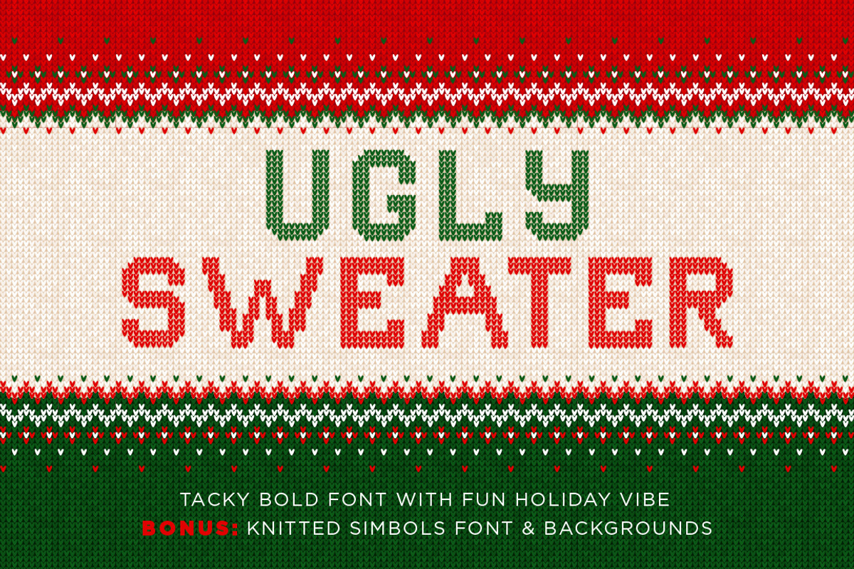 UGLY SWEATER Font and backs, a Font by VasilkovS (Photo 1 of 7)